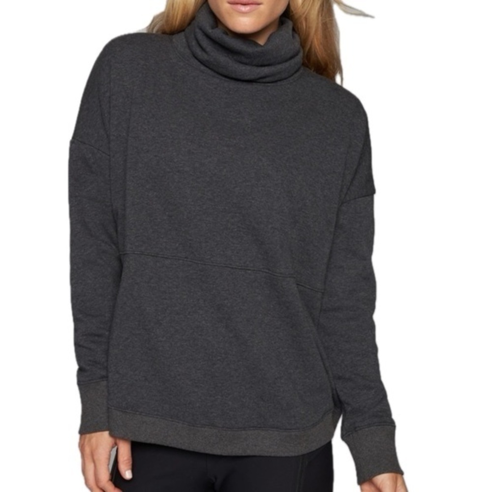 Athleta Cozy Karma Sweater in Charcoal Heather Gray
